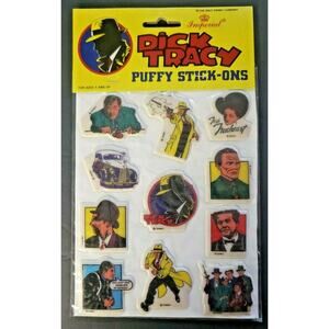 Vintage‎ Dick Tracy Classic Comic Cartoon Puffy Stick-Ons Decals NOS #4